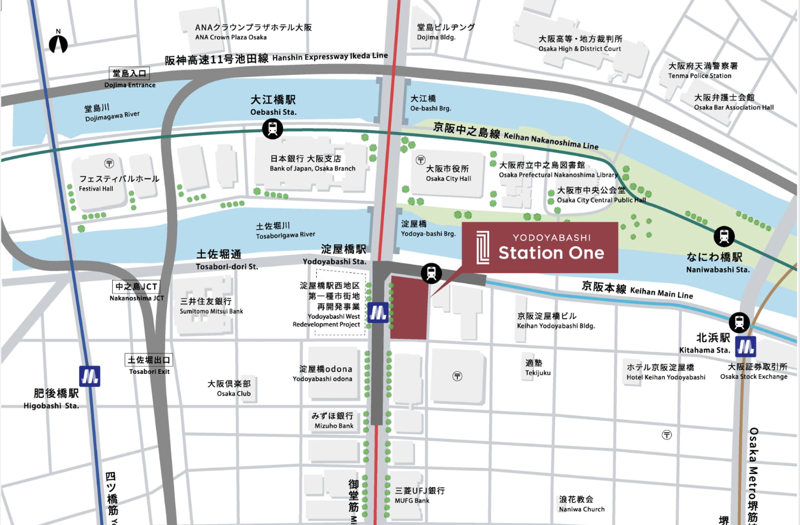 淀屋橋ステーションワン アクセスマップ